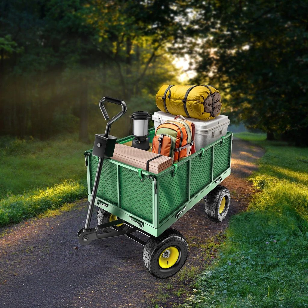 Bollerwagen XXL Handwagen 550 kg – Garten- & Transportwagen mit Luftreifen und Abdeckplane