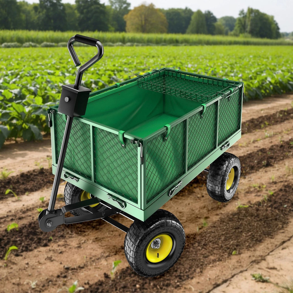 Bollerwagen XXL Handwagen 550 kg – Garten- & Transportwagen mit Luftreifen und Abdeckplane
